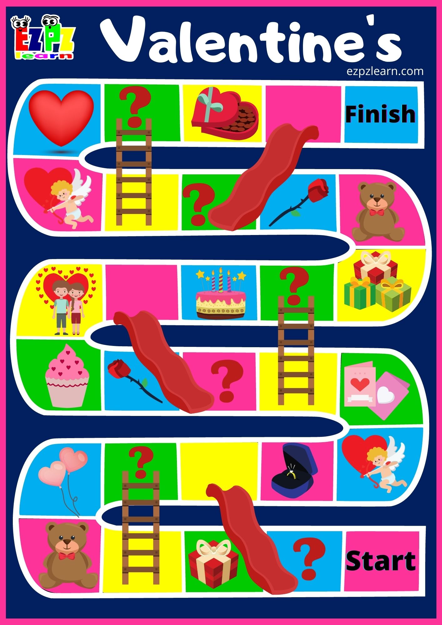 Valentine's Day Slides and Ladders Game